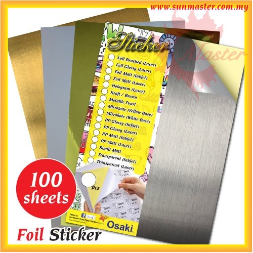 Sticker Paper, 100 Sheets, Silver Foil Inkjet