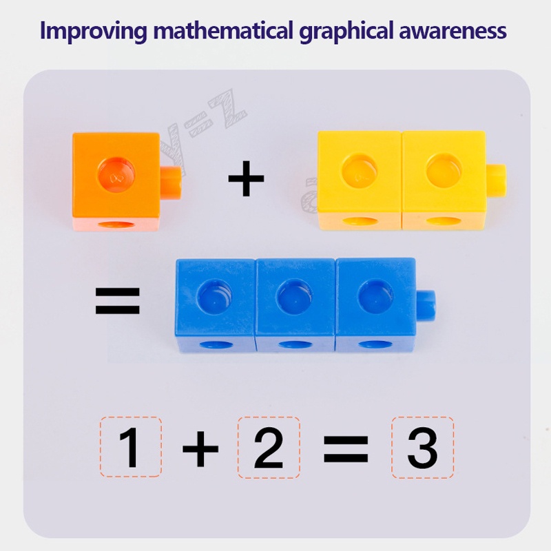 Math Linking Cubes with Activity Cards Set Number Blocks Counting Toys ...