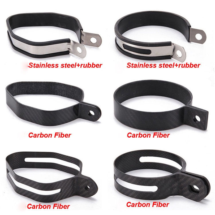 Motorcycle Exhaust Clamp Stainless Steel Exhaust Pipe Hangers Carbon