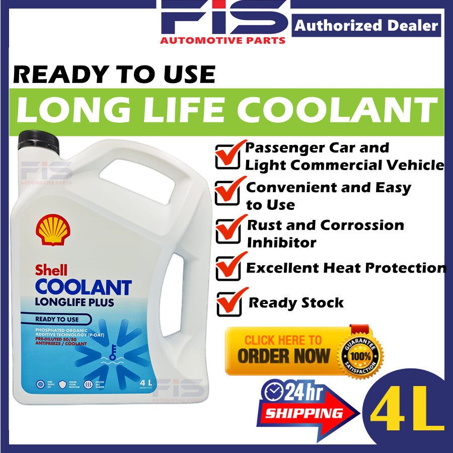 FIS Shell Coolant Long Life Plus Antifreeze 50/50 4Liter For Car Truck ...