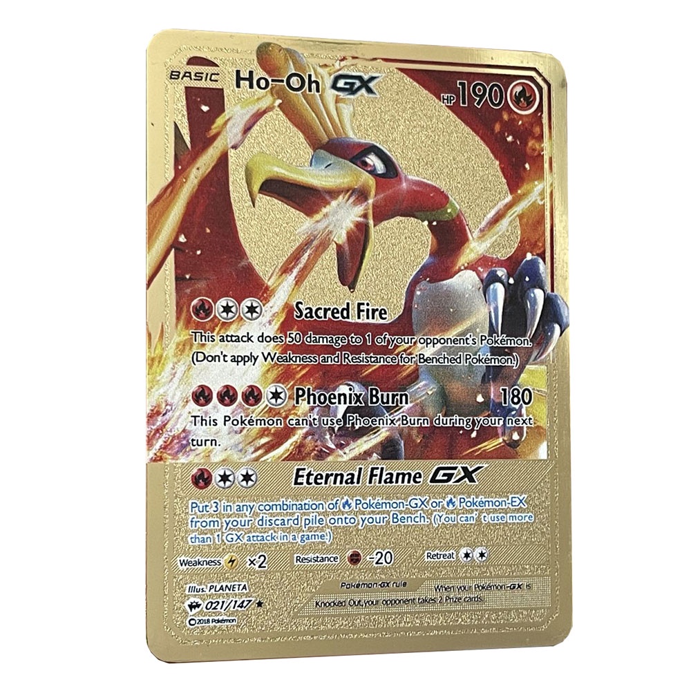 DIY Mega Lucario GX Golden Pokemon Cards in English Iron Metal Pokmo ...