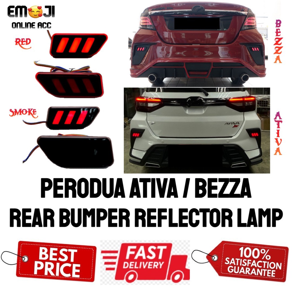 Perodua Bezza Ativa Rear Bumper Reflector Light LED Mustang Style ...