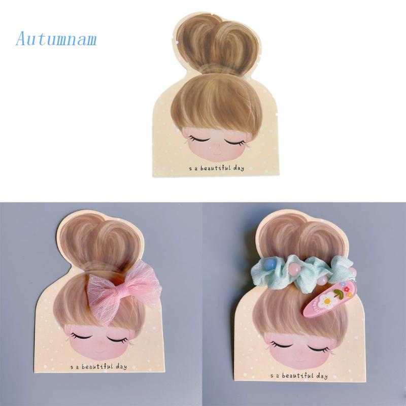 AUTU 100 PCS Hairband Packing Paper Card Cute Cartoon Girls Display