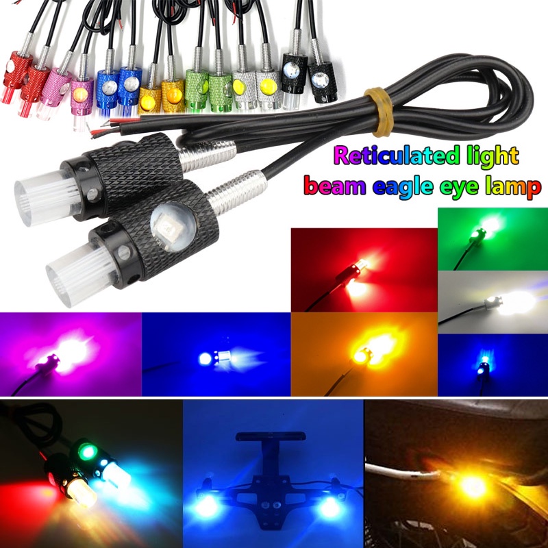 2PCS Motorcycle Led Turn Signal Light License Plate Light Eagle Eye ...