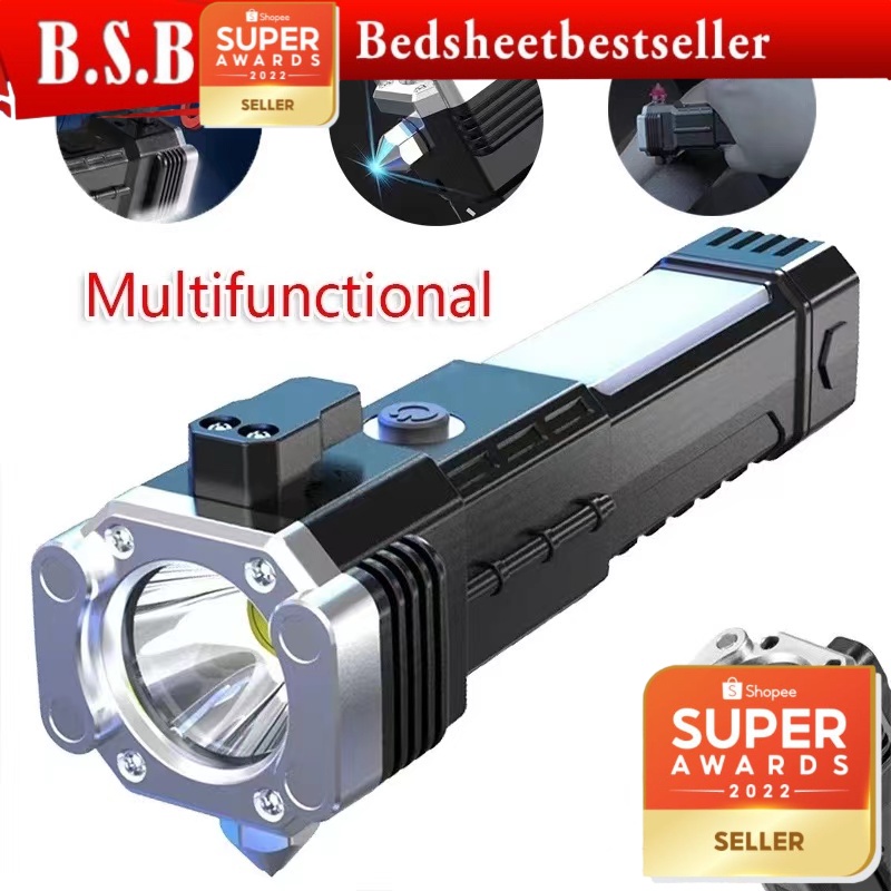 B.S.B LED Super Powerful Flashlight USB Rechargeable Torch Light 4 Mode ...