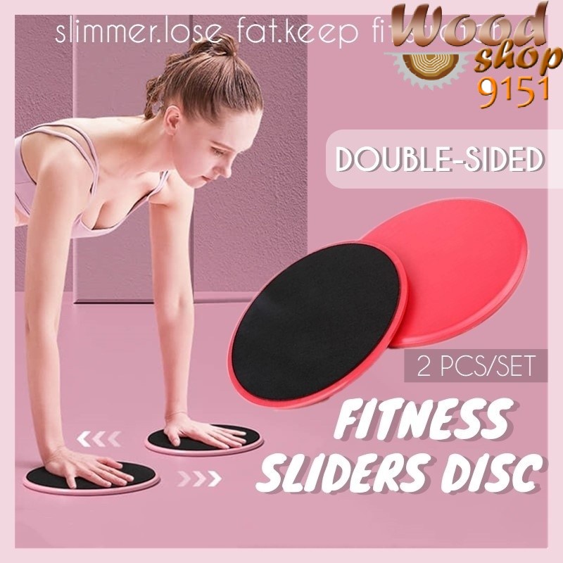 (2 pcs/set) Dual Sided Sided Gliding Disc Sliding Plate Fitness Gym ...