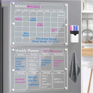 Weekly Planner, with 2 Whiteboard Markers Planning with Marker Suction Self  Adhesive plan Refrigerator Sticker