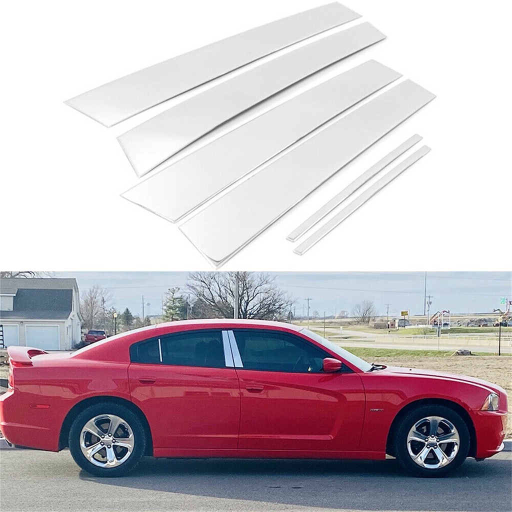 Car Door Window Trim Pillar Posts Stickers 6pcs Fit For Dodge Charger