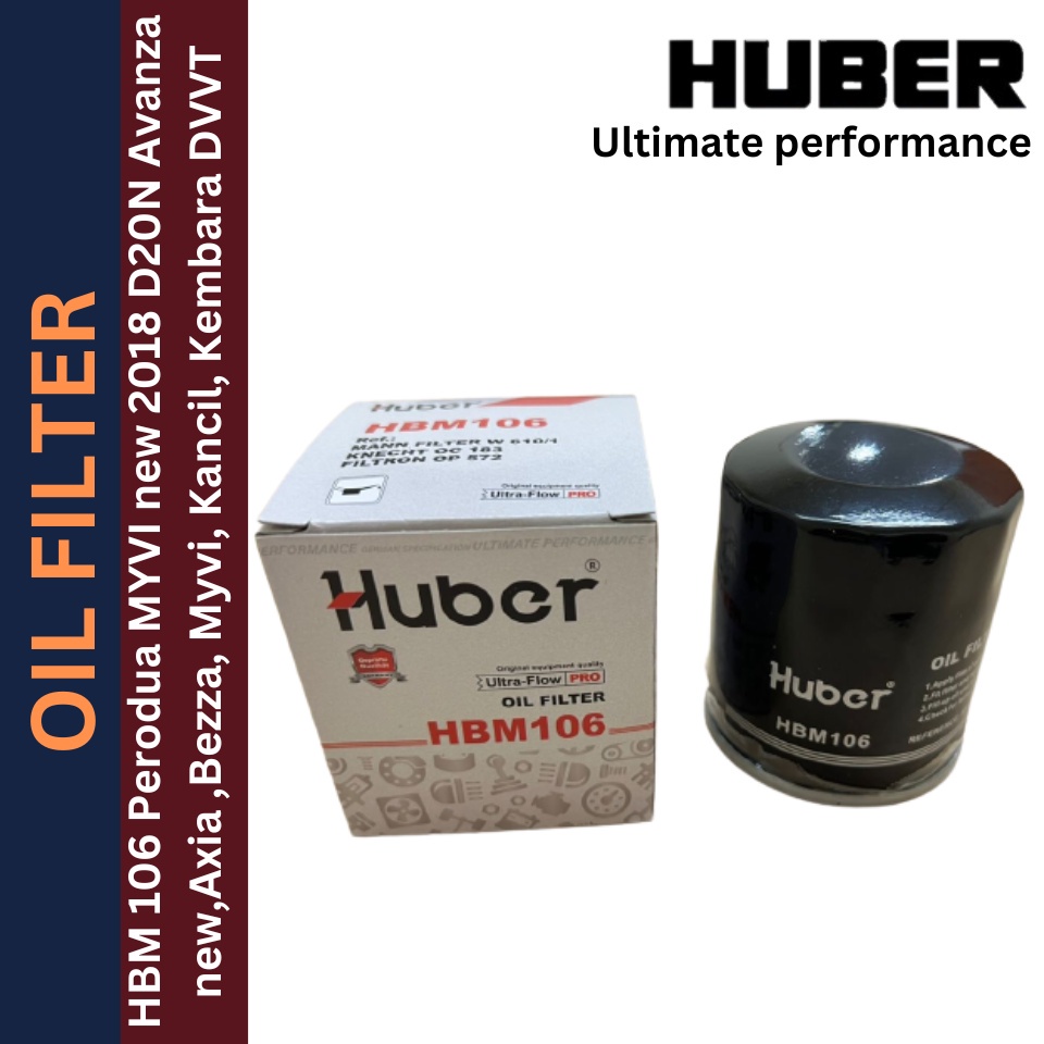 HUBER GERMAN Quality ULTIMATE Performance engine oil filter HBM 106 ...