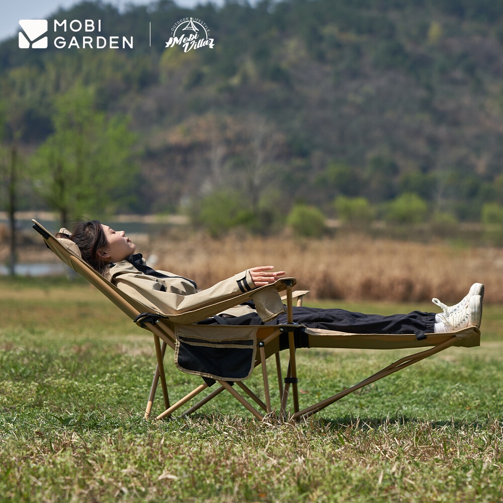 MOBI GARDEN Camping Folding Chair Adjustable Recliner Outdoor