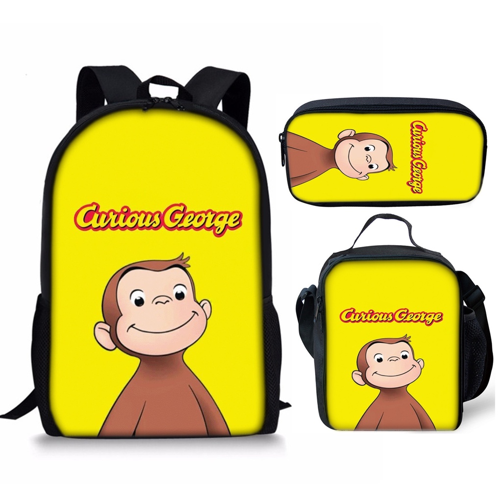 curious beg sekolah kids School bag set backpack for Elementary