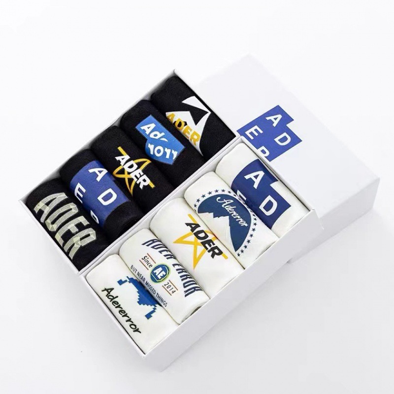 ader error 5 pairs of boxed summer letter A simple solid color boat ...