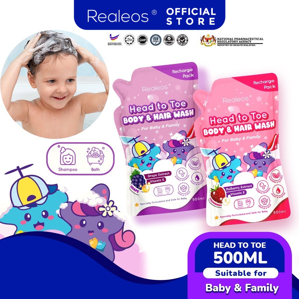 [1 Pack] Realeos Head to Toe Body & Hair Wash for Baby and Family ...