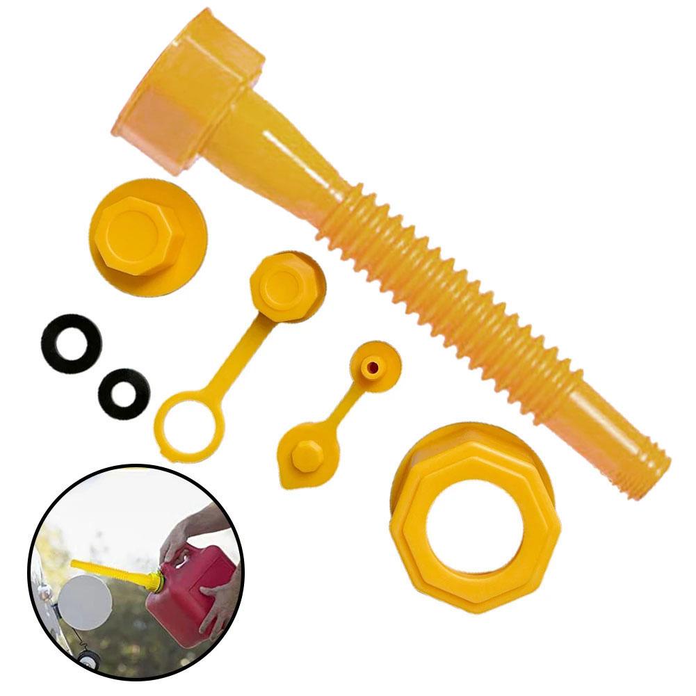 1 Set Plastic Car Gas Can Spout Nozzle Vent Replacement Kit Cap Gas