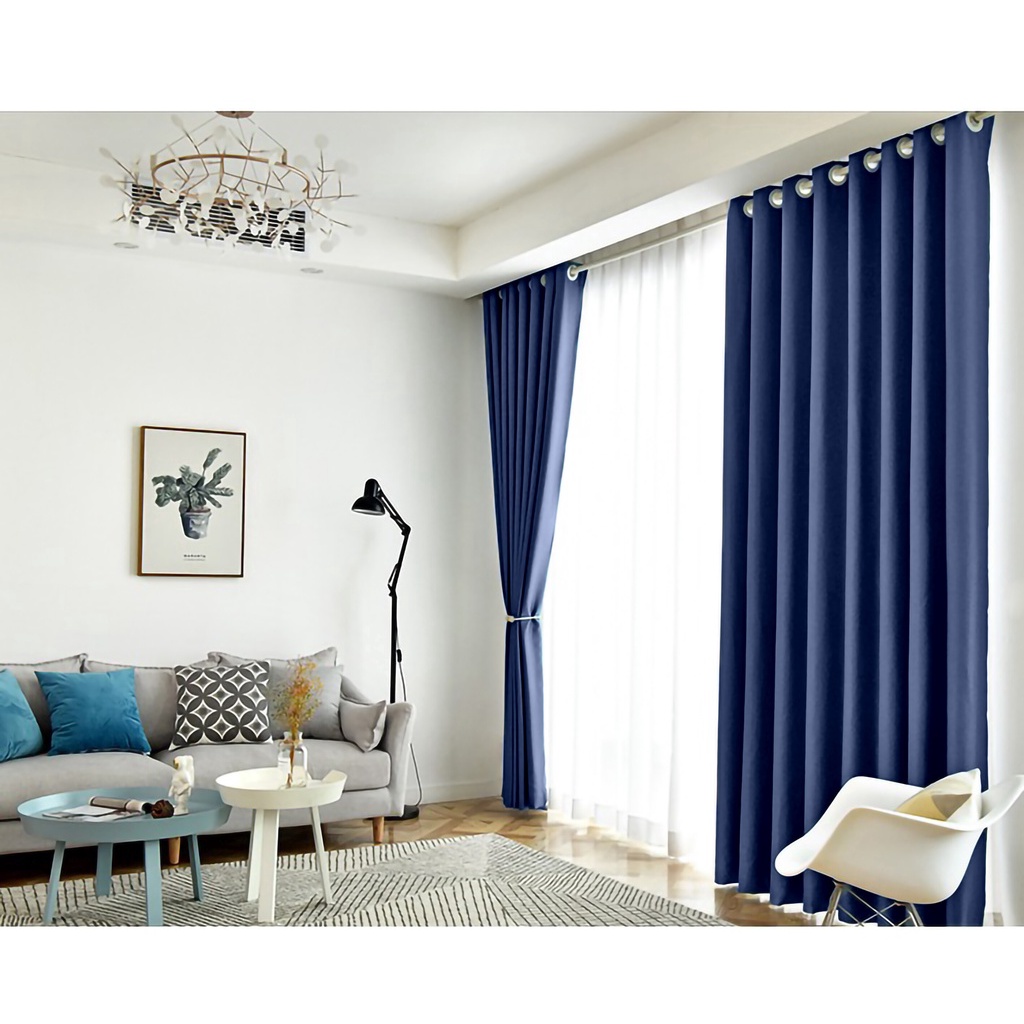 Romantika Loren Curtain Eyelet Velvet Premium Curtain Diamond Blue