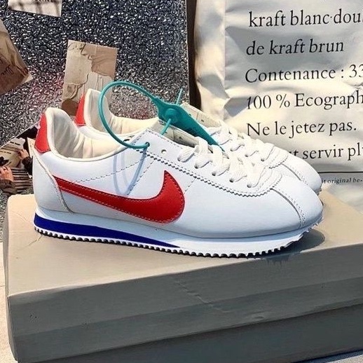 nike classic cortez white red