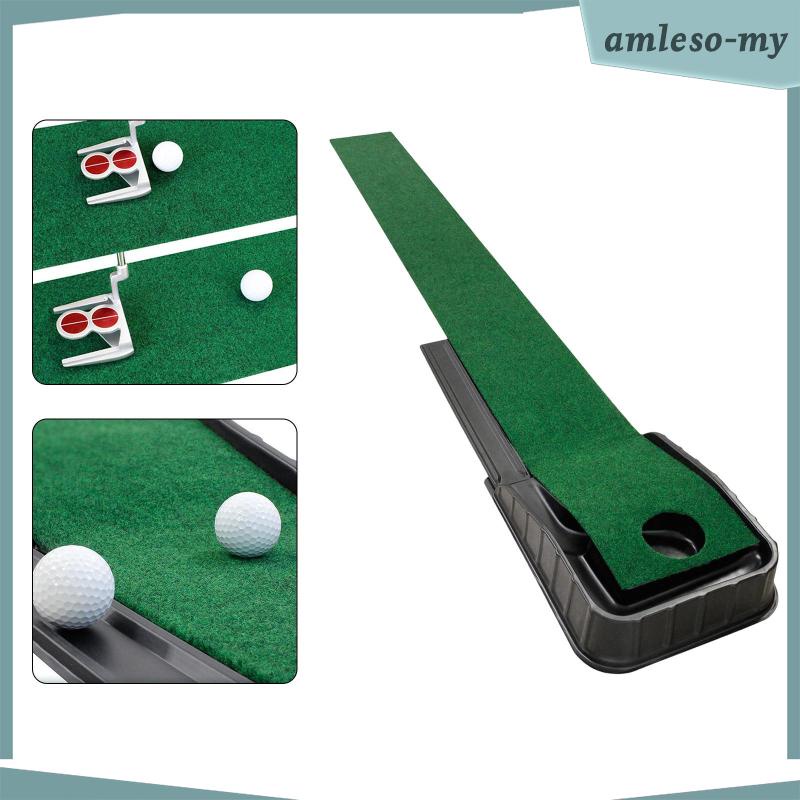[AmlesoMY] Golf Putting Mat with Ball Return Portable Indoor Putting