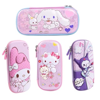 Original Sanrio Hello Kitty Pencil Bags Case Kuromi My Melody Cinnamoroll Cartoon Stationery Box Kids School Supplies Korean, Pink