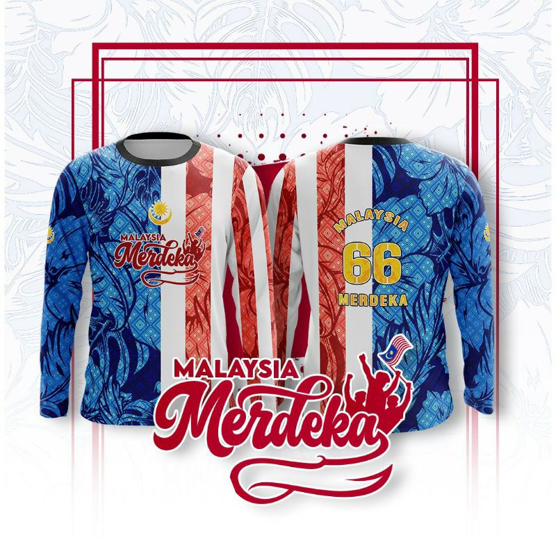 Baju Merdeka Jersi Merdeka Tshirt Merdeka Tee 2023 Malaysia Merdeka 66 Tahun Long Sleeved 9753