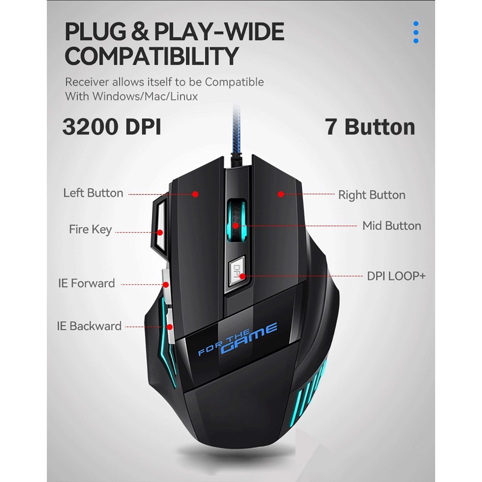 Wired G6 Gaming Mouse 3200Dpi Optical Mouse | Shopee Malaysia