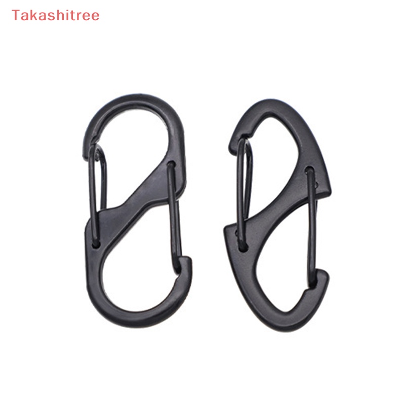 (Takashitree) 10Pcs Stainless Steel S Type Carabiner With Lock Keychain