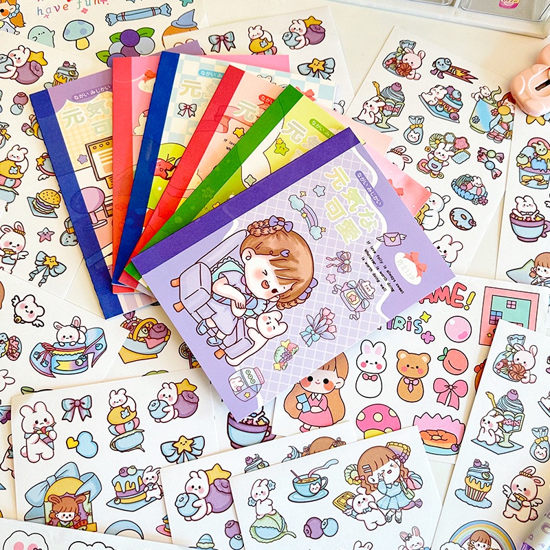 Creative Handbook Material Book Sticker Set Cute Cartoon Girl ...