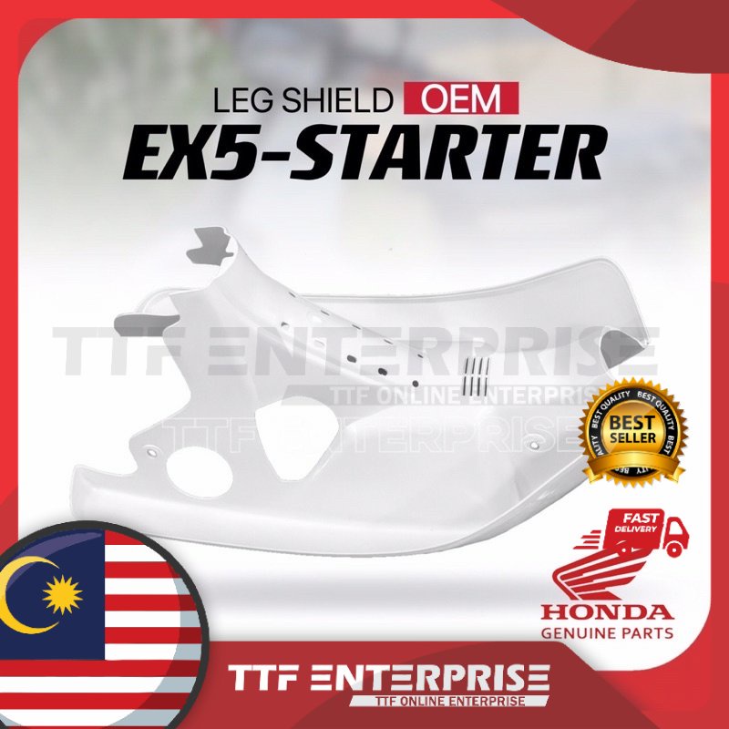 HONDA EX5-STARTER LEG SHIELD (OEM) FRONT COVER PUTIH KEPAK SAYAP KEPOK  LEGSHIELD EBEY WHITEBOARD WHITE BOARD EX5 D