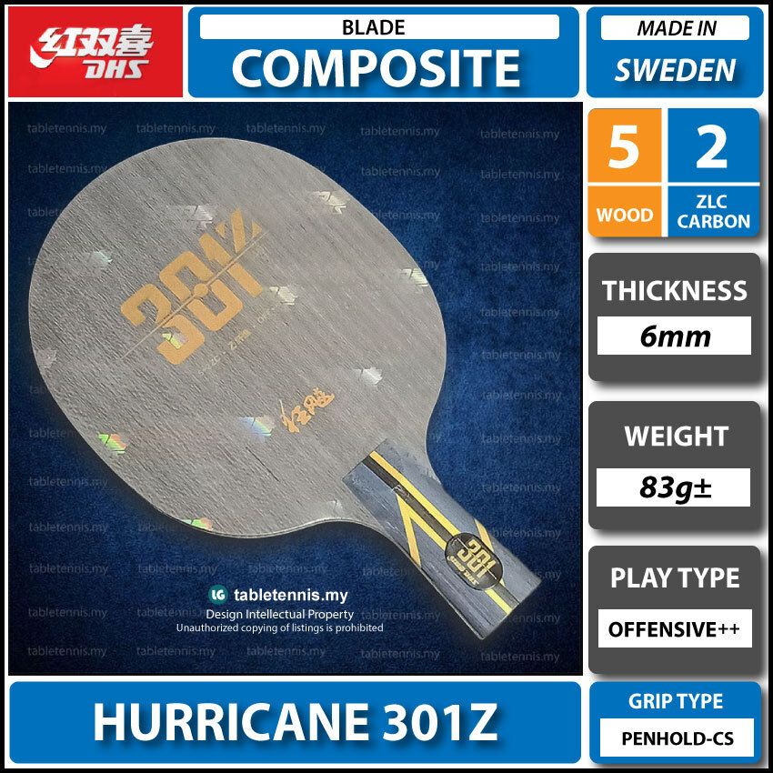 DHS Hurricane 301Z Table Tennis carbon Blade Paddle Bat Racket Ping