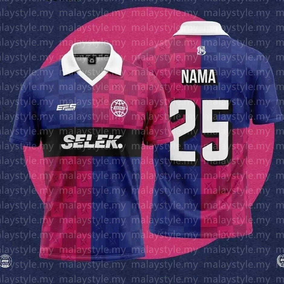 SELEK Jersey Retro Collar Custom Name Number Jersi Murah Viral Couple