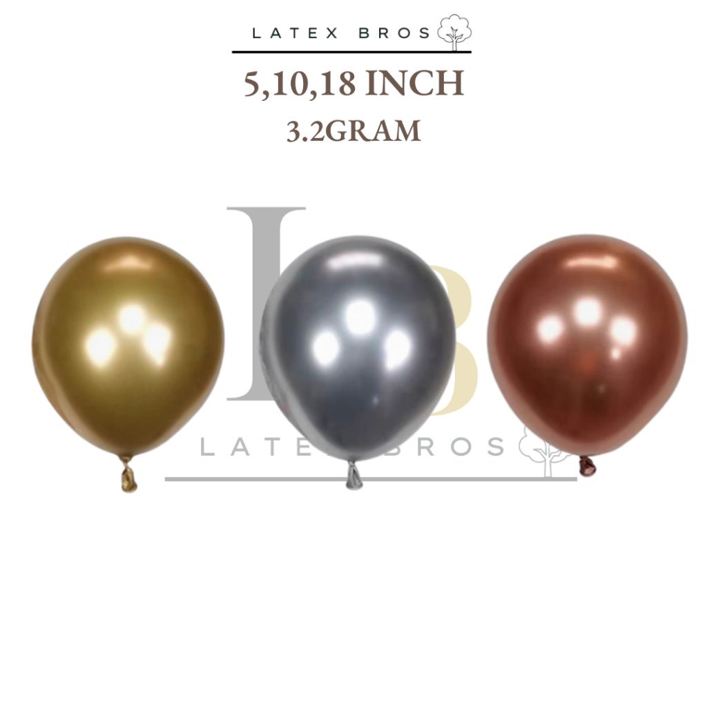 5, 10, 12, 18, 36 Inch Premium Chrome Balloon (1 or 10pcs/pack