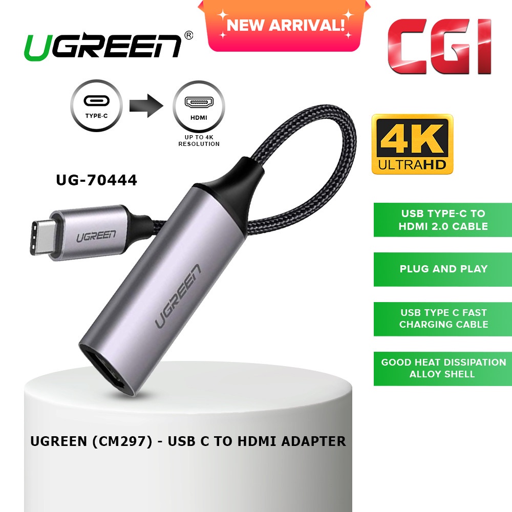 UGREEN 4K USB C to HDMI Adapter 70444 CM297 Shopee Malaysia