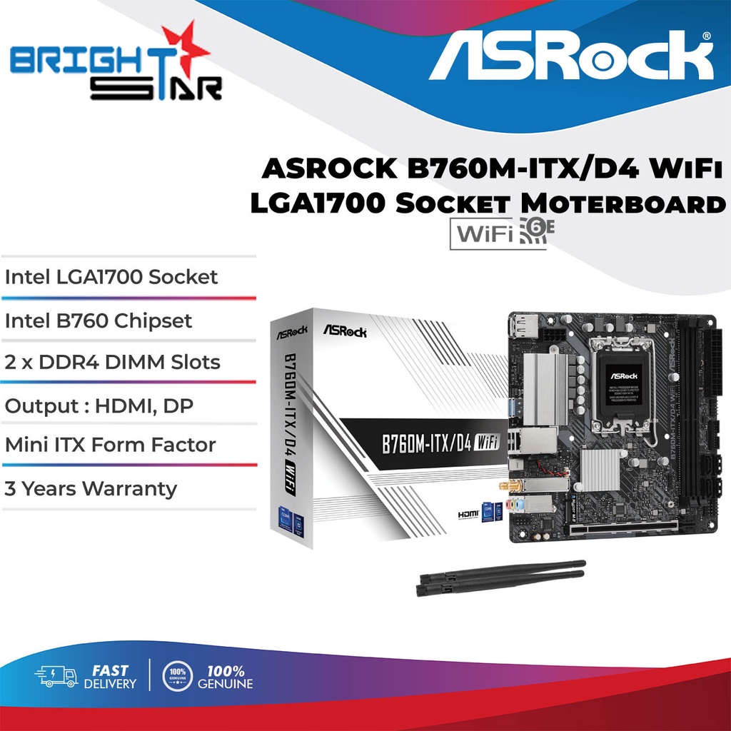 ASRock > B760M-ITX/D4 WiFi