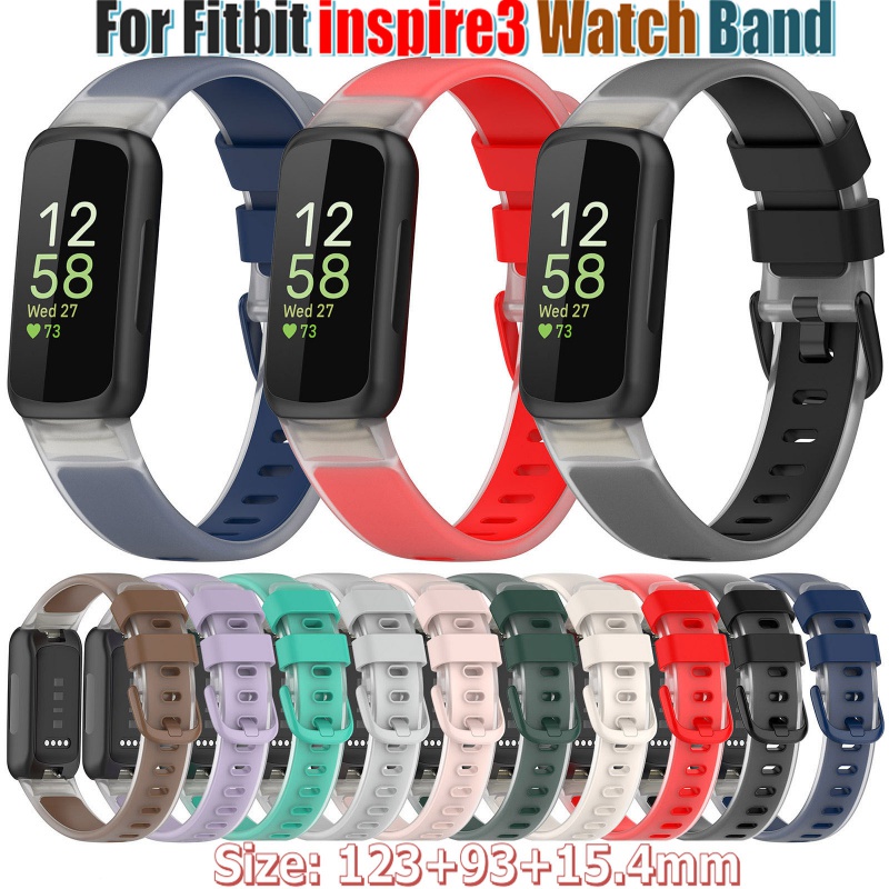 Strap for fitbit inspire3 Watch Band Sport Silicone Wrist transparent