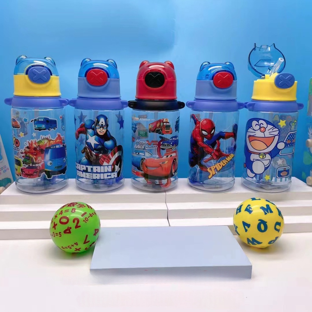 600ML Water Bottle Kids Cartoon BPA Free Children Drinking Bottle with ...