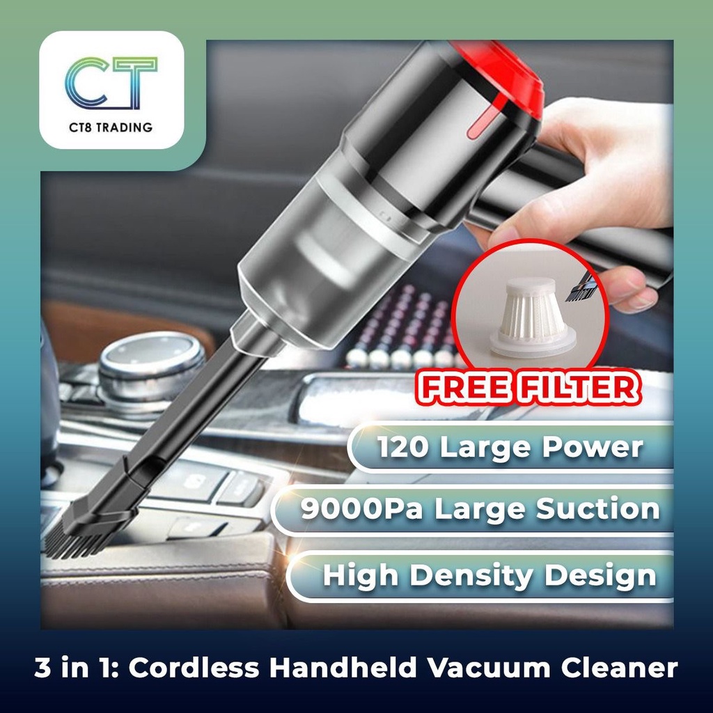 Black Cordless Vacuum Cleaner With High-power Pure Copper Motor