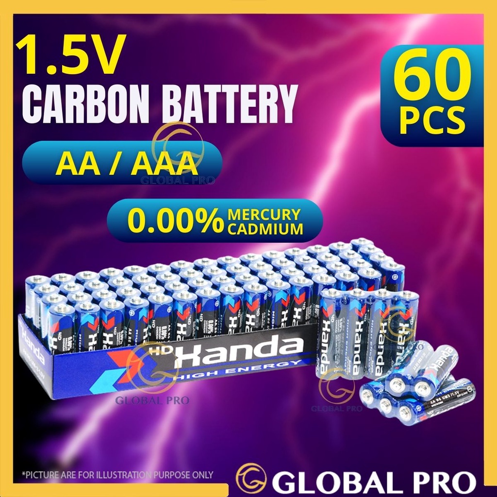 [ 60 PCS ] 1.5V AA / AAA Battery Carbon Battery Bateri Tahan Lama Torchlight Remote Control