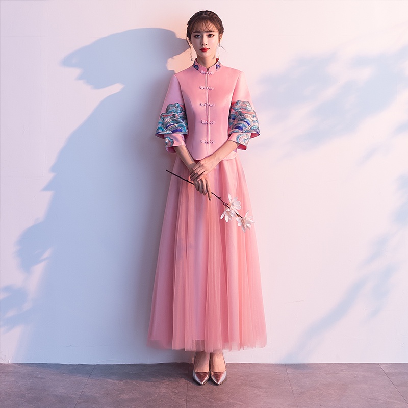 M-8XL Chinese Style Bridesmaid Dress Plus Size Wedding Cheongsam Baju Women  Clothes Tang Suit Banquet Qipao Embroidery Dresses Set Woman Costumes 5XL  6XL 7XL | Shopee Malaysia