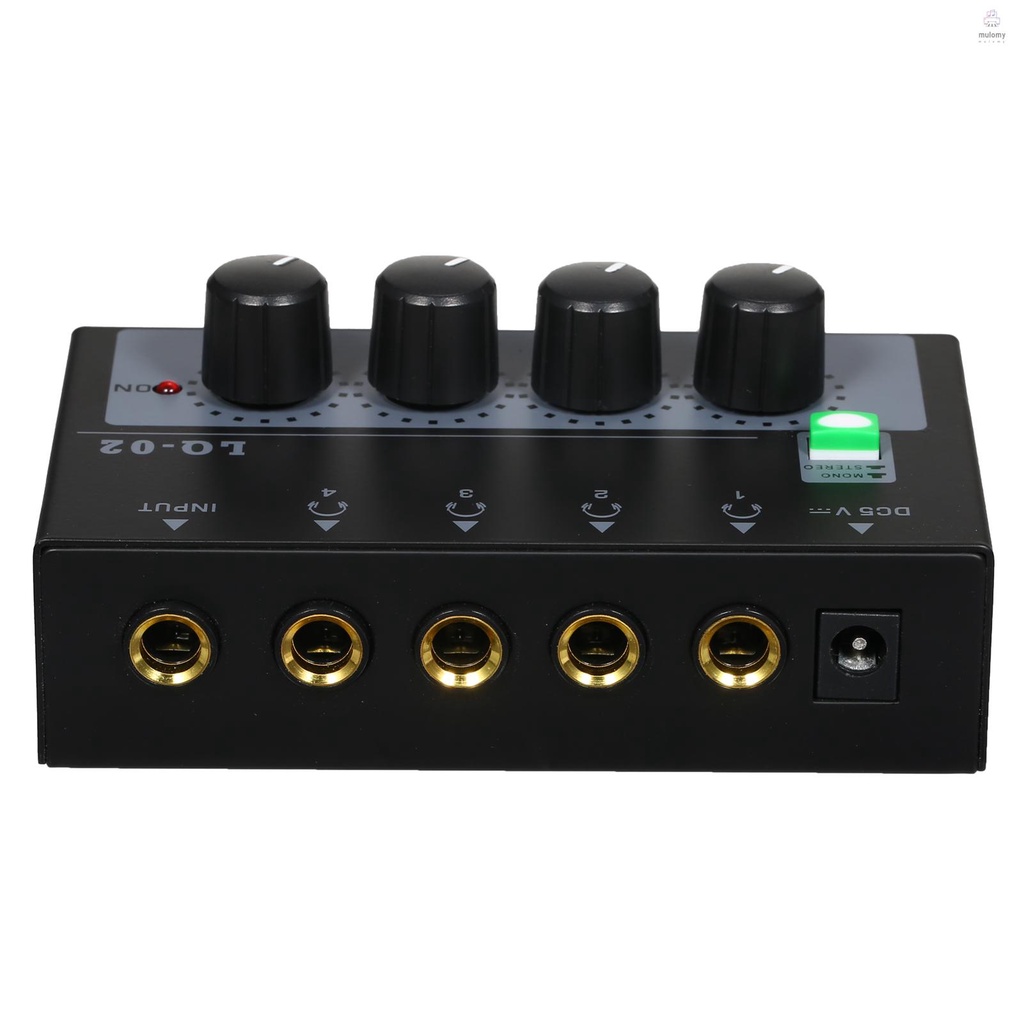 Headphone Amplifier Mixer 4 Channels Mono/Stereo Metal Stereo Headphone