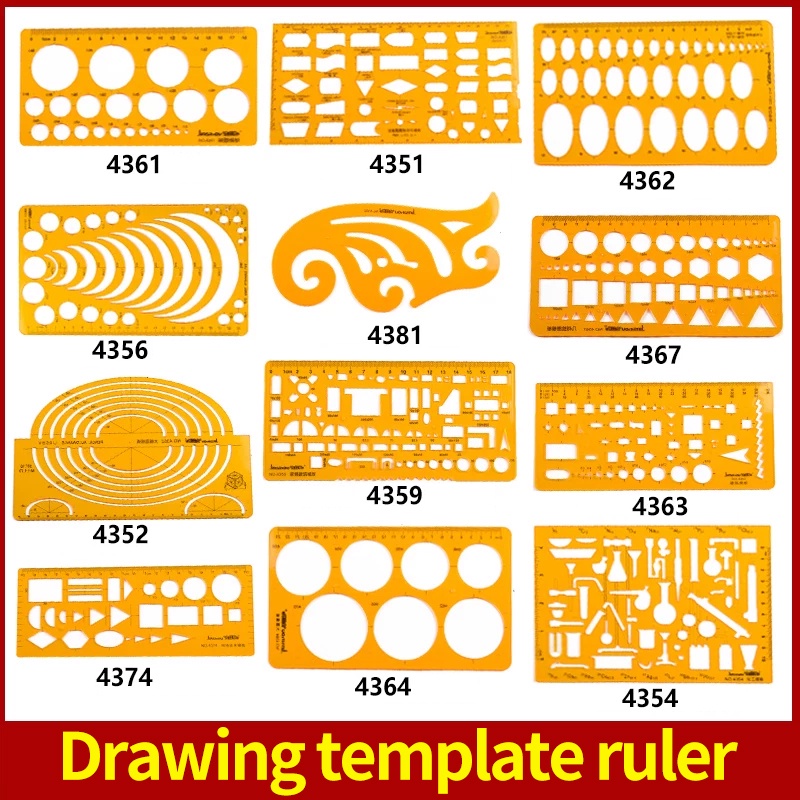 Drawing Template/Stencil Ruler Architect Multi Purpose Drawing Template ...