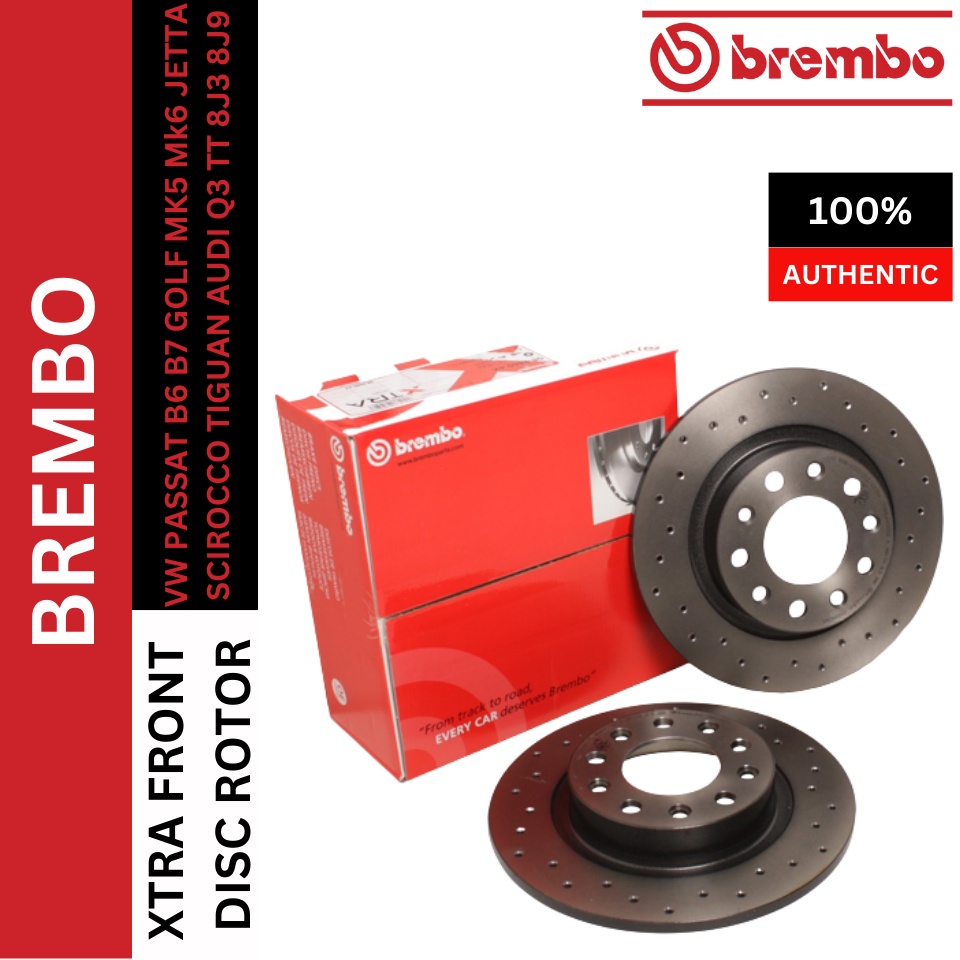 GENUINE BREMBO XTRA FRONT BRAKE DISC ROTOR VW PASSAT B6 B7 GOLF MK5 Mk6