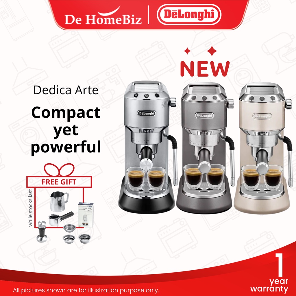 DELONGHI EC885 Dedica Arte Pump Manual Espresso Coffee Machine (Metal