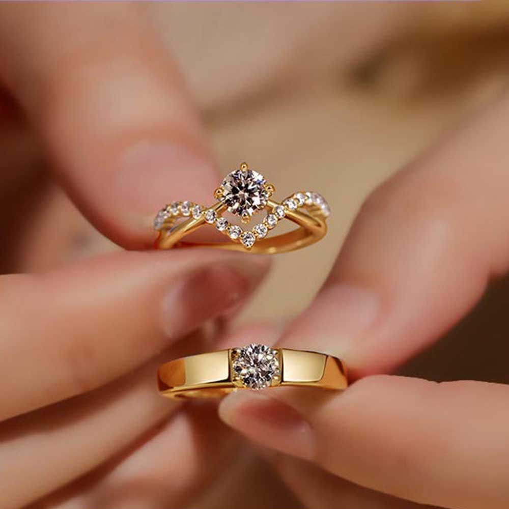 Trendy Ladies 14K Gold Diamond Leaf Open Rings for Women Engagement Wedding  Party Jewelry Size 5-11