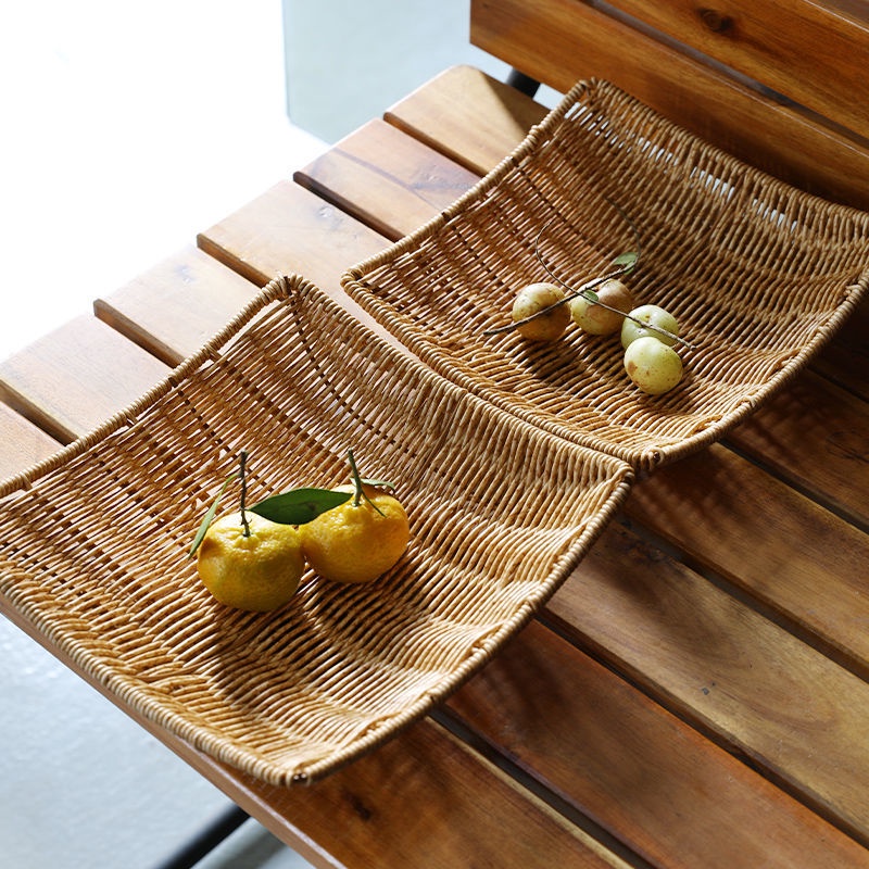 Japanese Rattan Fruit Tray Fruit Basket Fruit Tray Vegetable Drain