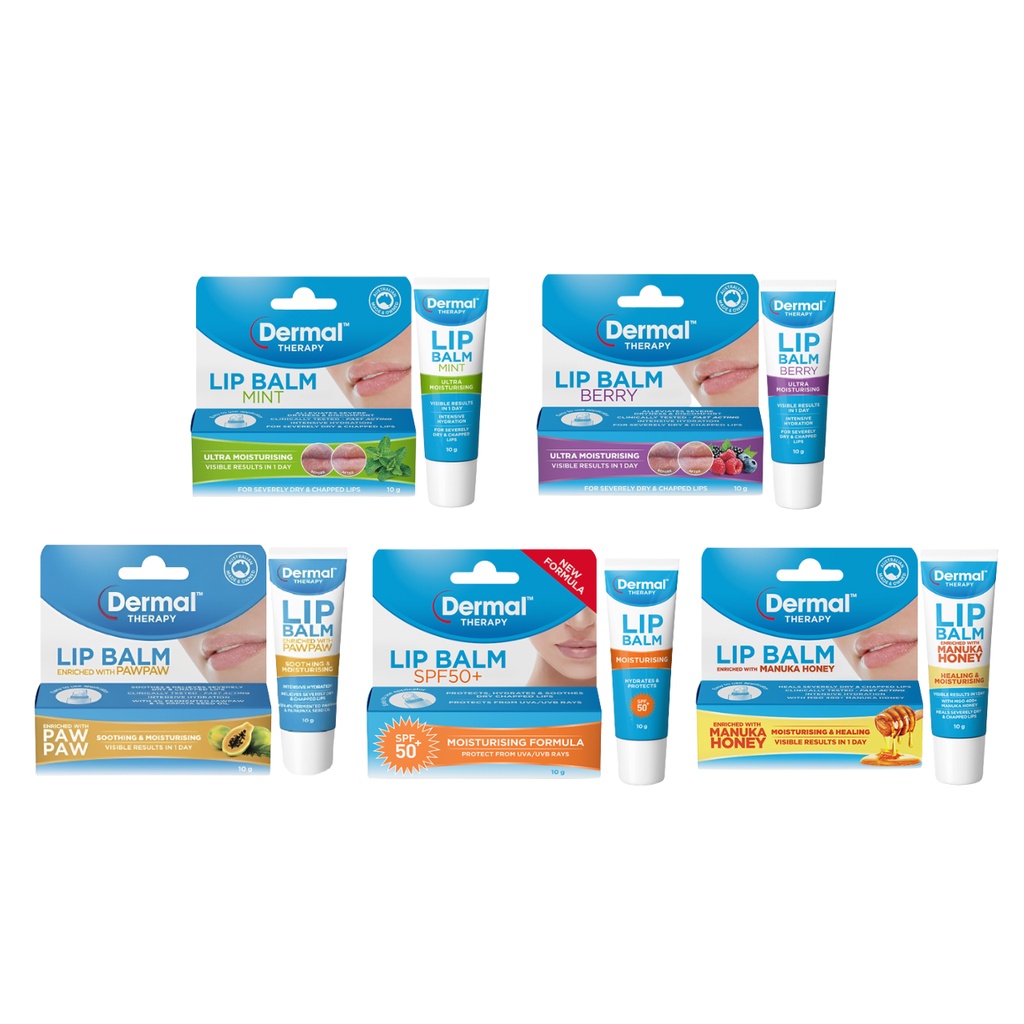 (ULTRA MOISTURISING) TPW Dermal Therapy Lip Balm For Dry Lips Mint
