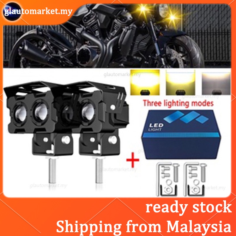 【Free Switch】2PCS Mini Driving Lights LED Sport Light Motorcycle Waterproof IP65 Scooter