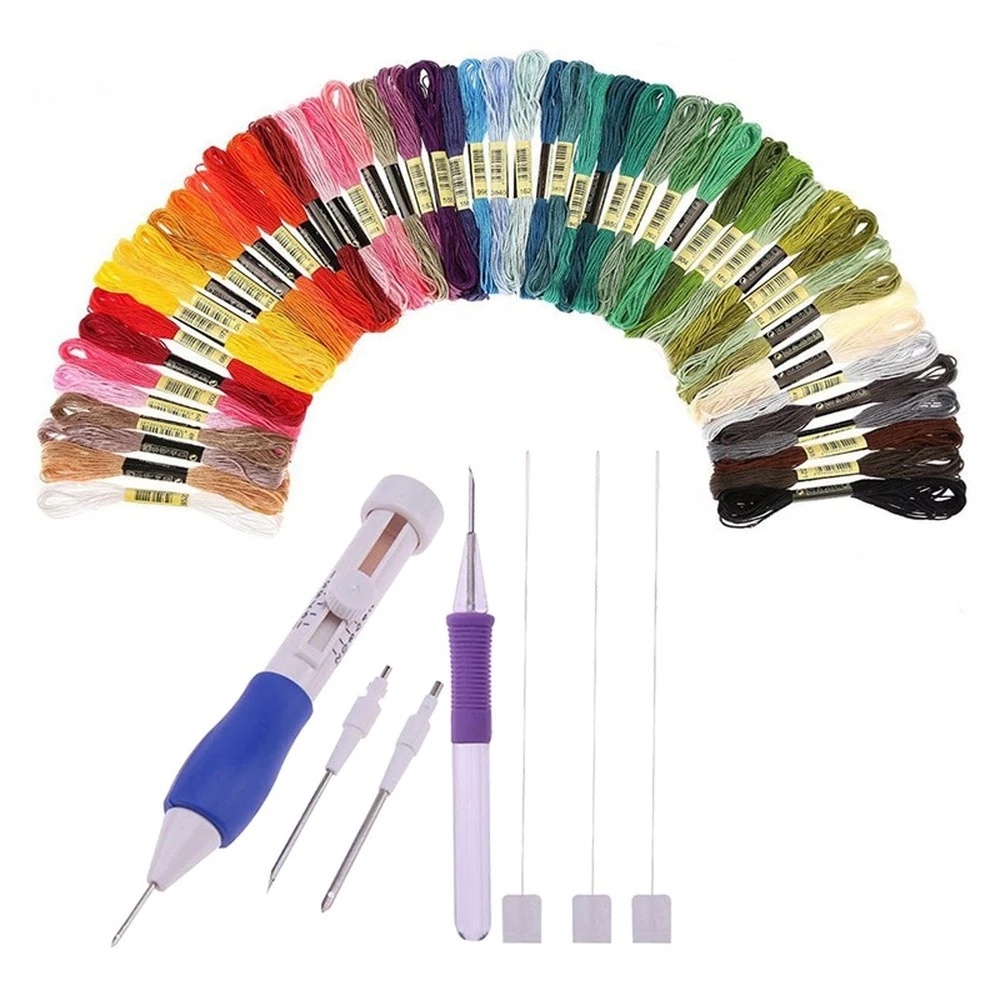 136pcs/set Embroidery Kit Punch Needle Craft Tool Cross Stitch Pen Set ...