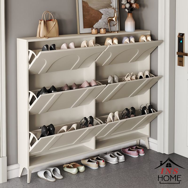 Shoe Cabinet Home Door Cream White Ultra-Thin Rack Porch Cabinet Shoe ...