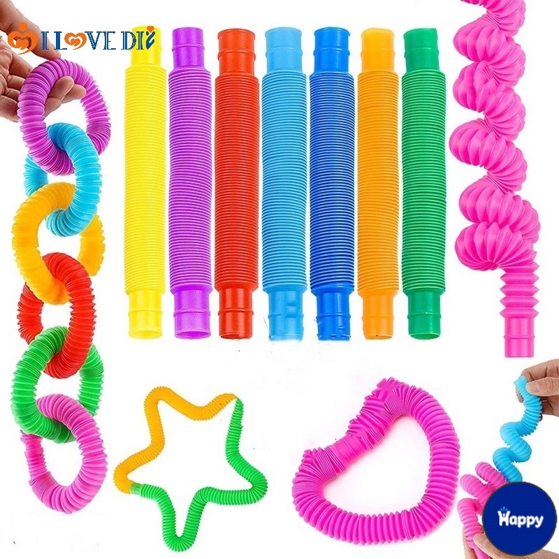 HS Magical Colorful DIY Telescopic Bellows Sensory Kids Toys/ Folding ...