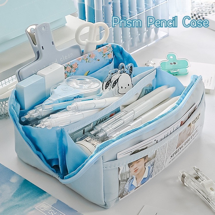 Super Large 10 Layers Prism Transparent Pencil Bag,Korean Style Large
