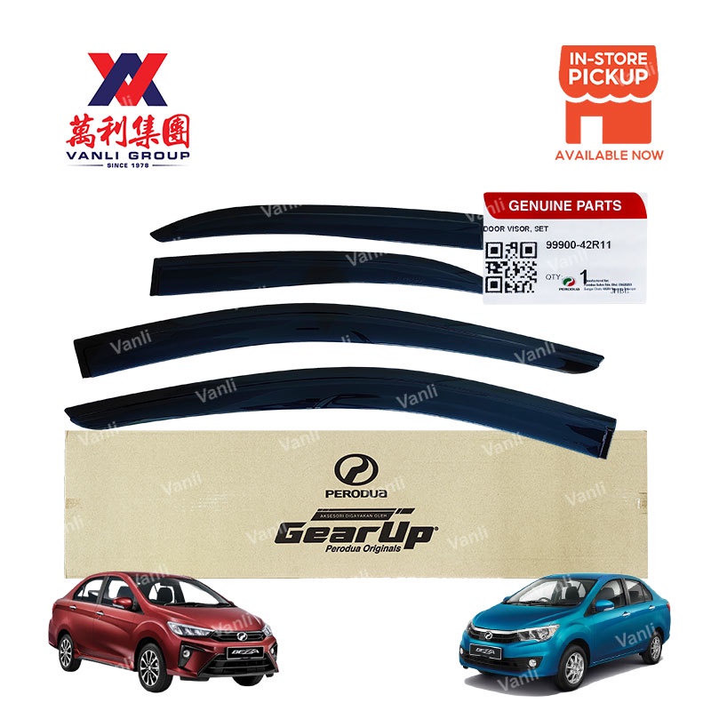 Perodua Gear Up Door Visor Set for Perodua Bezza - 99900 42R11 | Shopee ...